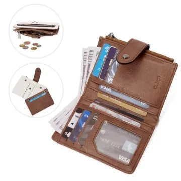 CLUCI Women's Vegan Leather Bifold Wallet - Compact & Stylish