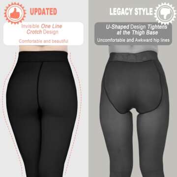 KBVOT Fleece Lined Tights Women Sheer Fake Translucent Winter Thermal Pantyhose Opaque Warm Thick Hi...