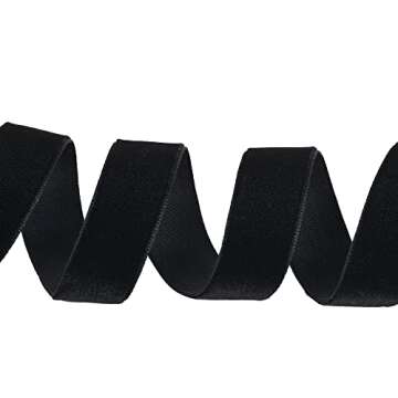 YAMA Black Velvet Ribbon 5/8" 15 Yards for Gift Wrapping, Crafts, Hair Bows Making, Wreaths, Wedding...