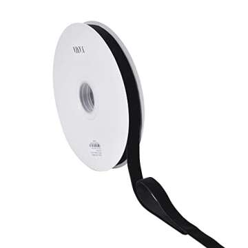 YAMA Black Velvet Ribbon 5/8" 15 Yards for Gift Wrapping, Crafts, Hair Bows Making, Wreaths, Wedding Party Decoration