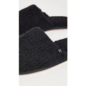 Barefoot Dreams CozyChic Ribbed Slippers Women Black