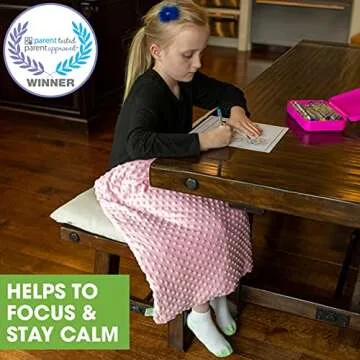 BARMY Weighted Lap Pad - Soft & Portable 5lbs Sensory Blanket in Pink