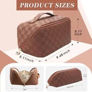 Abiudeng 2 piece Travel Makeup Bag,Large Capacity Cosmetic Bags Toiletry Bag for Travel Essentials,W...