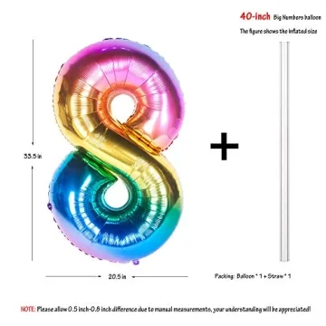 40 Inch Colorful Number Balloons for Celebrations