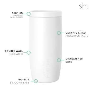 Simple Modern 360° Travel Coffee Mug | 16oz Ceramic Insulated Tumbler