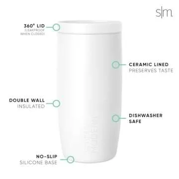 Simple Modern 360° Travel Coffee Mug | 16oz Ceramic Insulated Tumbler