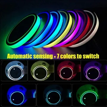 LED Cup Holder Lights - 7 Colors, USB Charging, Fun Decoration