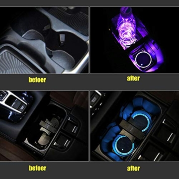LED Cup Holder Lights - 7 Colors, USB Charging, Fun Decoration