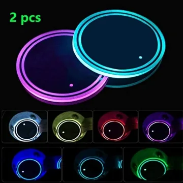 LED Cup Holder Lights - 7 Colors, USB Charging, Fun Decoration