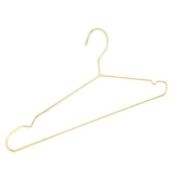 17.7" Strong Metal Wire Clothes Hangers, Coat Hanger, Standard Suit Hangers, Metal Shirt Dress Hanger Rack, 30 Pack, Gold