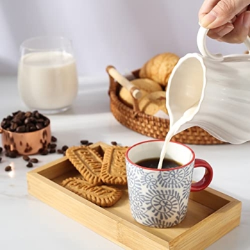 Selamica Ceramic 3.5 Oz Espresso Cups, Espresso Mugs 2.5 Inch Demitasse Cups, Mini Coffee Cups for Latte Mocha Lungo Tea, Set of 4, Assorted Colors