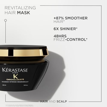 Kerastase Chronologiste Hair Mask | Moisturizes Hair & Scalp For Soft, Shiny Hair | Anti Frizz Deep Conditioning Mask | With Hyaluronic Acid | For Dry, Damaged Hair | Intense Régénérant | 6.8 Fl Oz