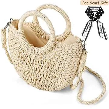 Dailyacc Straw Shoulder Bag For Women Woven Purse Summer Beach Envelope Clutch Straws Wallet