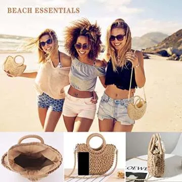 Dailyacc Straw Shoulder Bag For Women Woven Purse Summer Beach Envelope Clutch Straws Wallet
