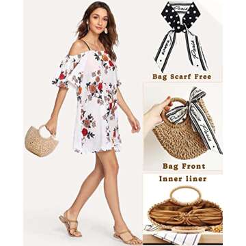 Dailyacc Straw Shoulder Bag For Women Woven Purse Summer Beach Envelope Clutch Straws Wallet