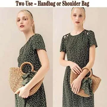 Dailyacc Straw Shoulder Bag For Women Woven Purse Summer Beach Envelope Clutch Straws Wallet