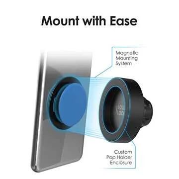 LolliLockit Magnetic Phone Holder for CD Cars – Compatible with PopSockets