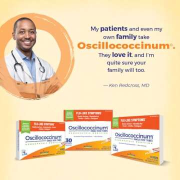 Boiron Oscillococcinum for Relief from Flu-Like Symptoms of Body Aches, Headache, Fever, Chills, and Fatigue - 6 Count