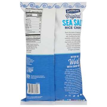 Lundberg, Rice Chips, Sea Salt, 6 oz(Pack of 3)