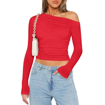 Zeagoo Women's Sexy Off Shoulder Crop Top - 2024 Y2K Fashion