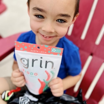 GRIN Kiddo Flossers for Kids, Berry Flavor, Jumbo Grip, 80 Count, Safe