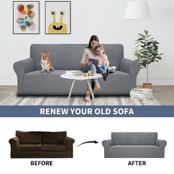 JIVINER High Stretch Couch Cover Soft Washable for 3 Cushion