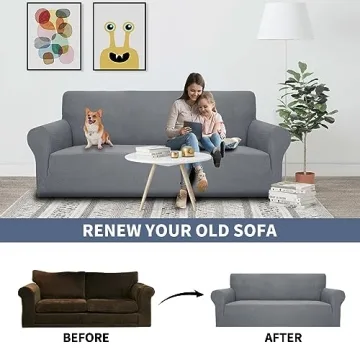 JIVINER High Stretch Couch Cover Soft Washable for 3 Cushion