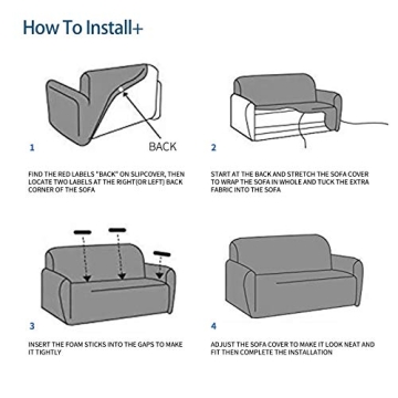 JIVINER High Stretch Couch Cover Soft Washable for 3 Cushion