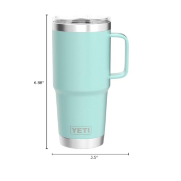 YETI Rambler 20 oz Travel Mug, Stainless Steel, Vacuum Insulated with Stronghold Lid, Seafoam