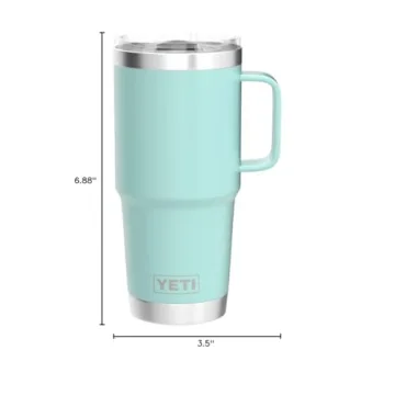 YETI Rambler 20 oz Travel Mug, Stainless Steel, Vacuum Insulated with Stronghold Lid, Seafoam