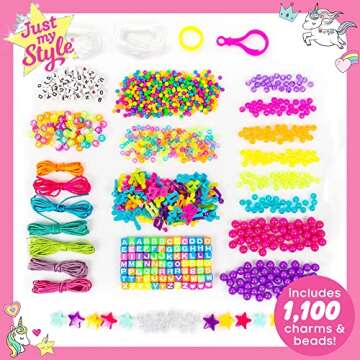 ABC Beads Set with Charms, Beading Cord & Key Ring