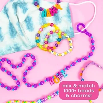 ABC Beads Set with Charms, Beading Cord & Key Ring
