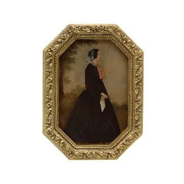 YULINK 4x6 Vintage Picture Frame, Antique Ornate Gold Octagon Photo Frame, for Tabletop and Wall Dis...