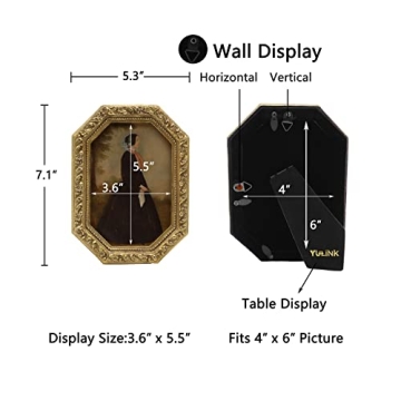 Elegant 4x6 Vintage Octagon Picture Frame in Gold