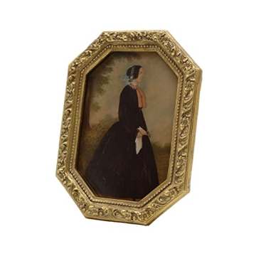 Elegant 4x6 Vintage Octagon Picture Frame in Gold