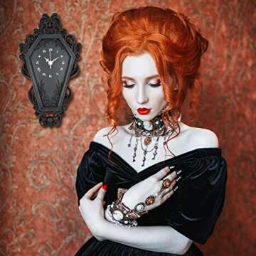 Dravira Coffin Wall Clock - Unique Gothic Home Decor