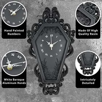 Dravira Coffin Wall Clock - Unique Gothic Home Decor