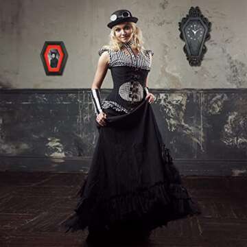 Dravira Coffin Wall Clock - Unique Gothic Home Decor