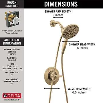 DELTA Arvo Shower Only in Champagne Bronze - Luxurious & Versatile