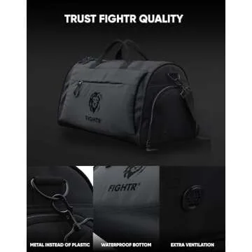 FIGHTR® Sports bag & travel Duffel bag for men and women - with shoe compartment & wet compartment - bag for sports, fitness & travel - training bag, gym bag, martial arts bag