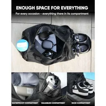 FIGHTR® Sports bag & travel Duffel bag for men and women - with shoe compartment & wet compartment - bag for sports, fitness & travel - training bag, gym bag, martial arts bag