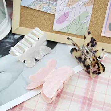 Stylish 3PCS Acrylic Hair Claw Clips for Women