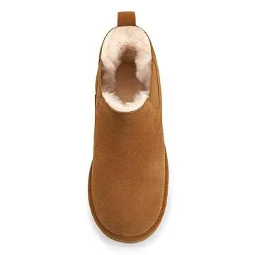 Athlefit Women's Winter Platform Chelsea Boots - Warm & Stylish