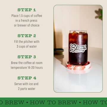 Bizzy Organic Cold Brew Coffee | Medium-Dark Roast | 100% Arabica