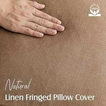 Foindtower Set of 2 Decorative Linen Fringe Lumbar Throw Pillow Covers Boho Farmhouse Cushion Cover ...