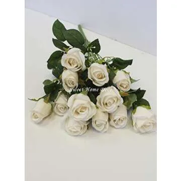 Sweet Home Deco 18'' Silk Rose Bud Artistic Bush for Decor