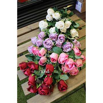 Sweet Home Deco 18'' Silk Rose Bud Artistic Bush for Decor