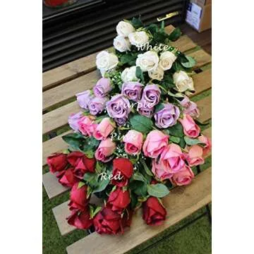 Sweet Home Deco 18'' Silk Rose Bud Artistic Bush for Decor