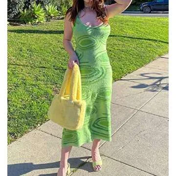 KOSUSANILL Y2k Dress Knitted Knit Backless Sexy Summer Going Out Club Party Trendy Bodycon Halter Dresses