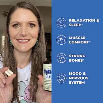 Magnesium Glycinate 200mg Capsules (Glicinato de Magnesio) - Vegan Magnesium 200mg for Restful Sleep...